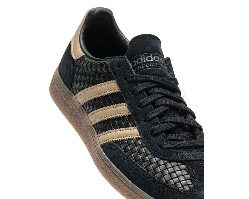 Adidas Handball Spezial Basket Weave Khaki Seitenansicht — handwerkliche Flechtstruktur