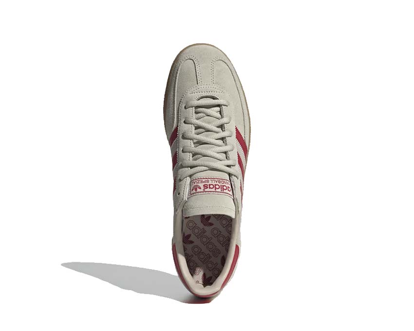 Adidas Handball Spezial Putty Grey — vista trasera talón icónico balonmano