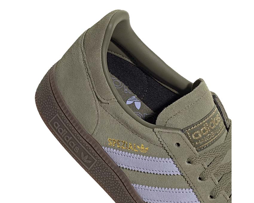 Adidas Handball Spezial W Focus Olive vista lateral — parte superior ante oliva mate