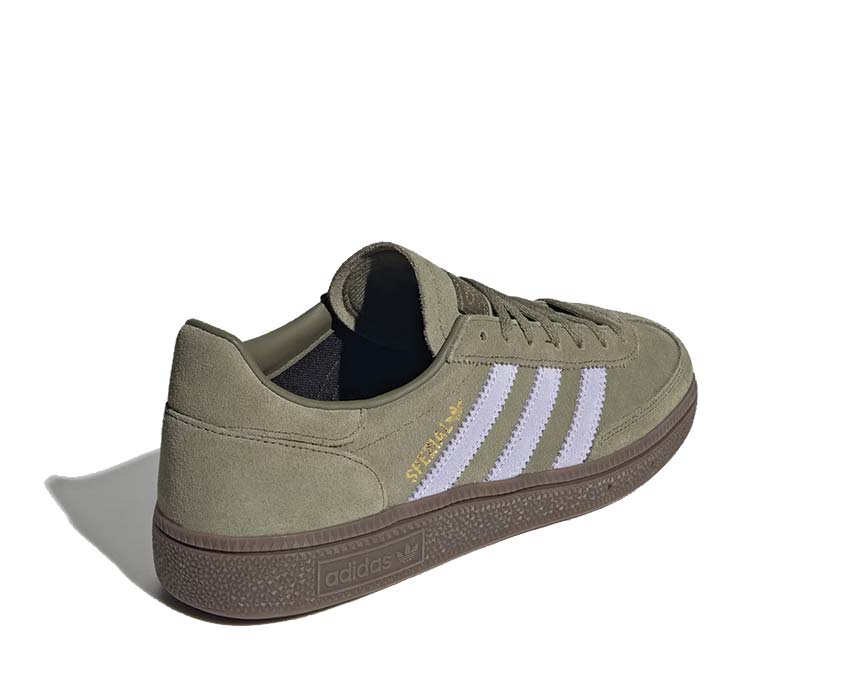 Adidas Handball Spezial W Focus Olive detalle — cuello acolchado y cordones tono a tono