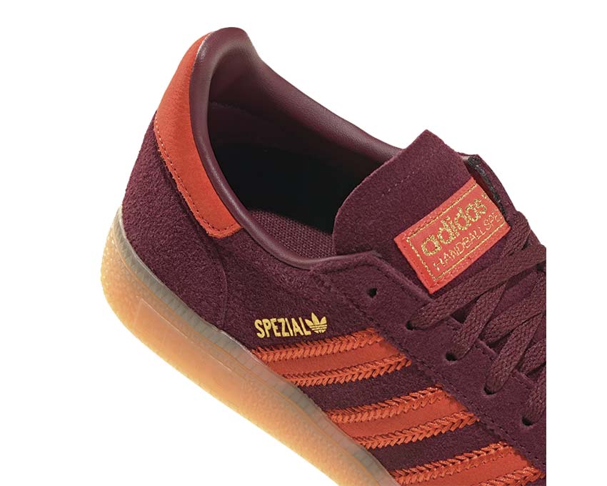 Adidas Handball Spezial W Granat vista lateral — parte superior ante burdeos