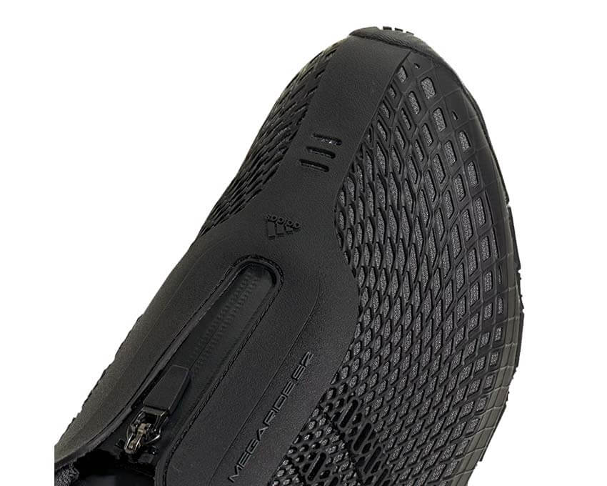 Adidas Megaride S2 Grey Five vue latérale — stack amorti épais gris neutre