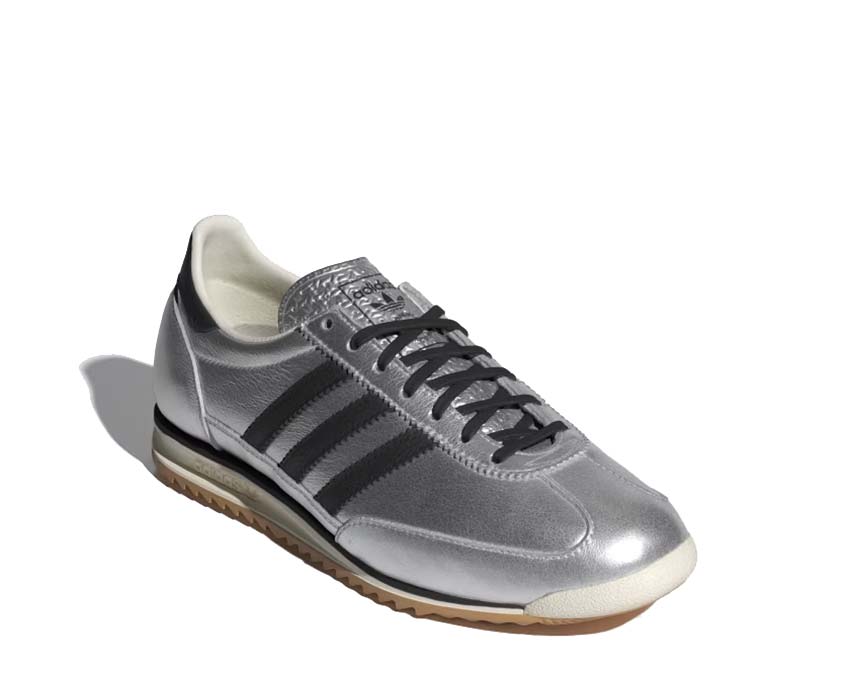 Adidas SL 72 OG Silver Metallic Core Black side view — metallic and mesh profile