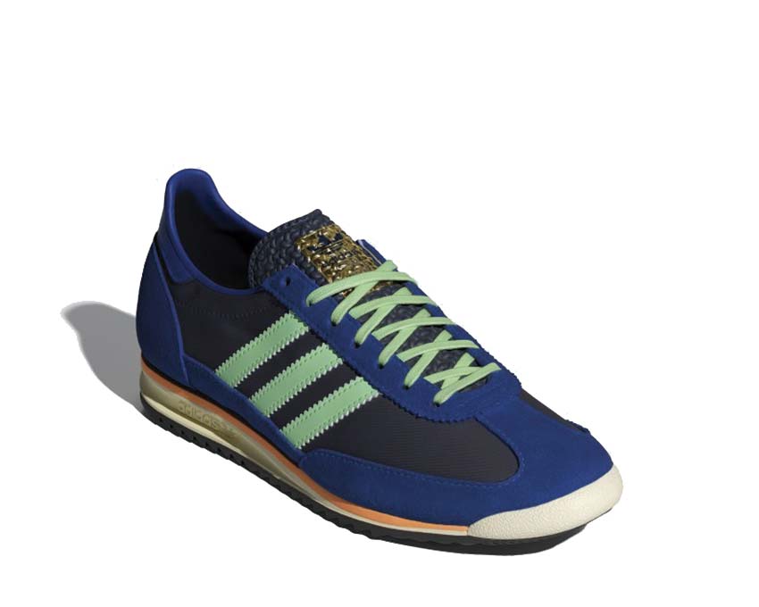 Adidas SL 72 OG W Night Indigo Green Blue vue latérale — profil running rétro indigo