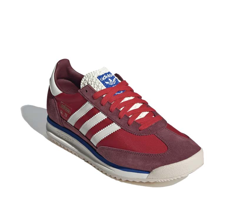 Adidas SL 72 RS Shadow Red Off White vue latérale — profil cuir et suède
