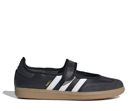 Adidas Samba Jane W Cloud White Carbon — Damen-Sneaker weißes und schwarzes Leder
