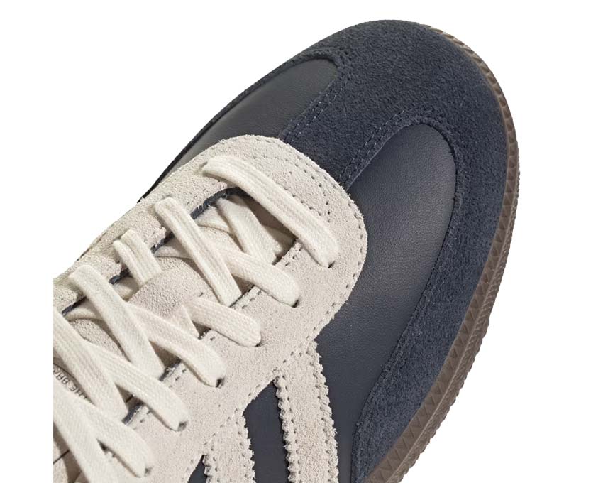 Adidas Samba OG Aurora Ink vue latérale — bandes suède bleu nuit