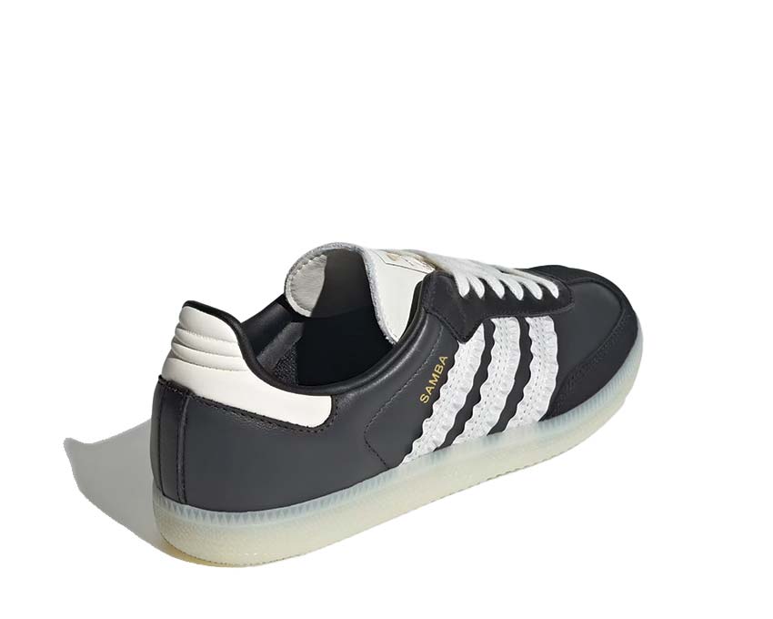 Adidas Samba OG Carbon Detail — Grau-Leder und Off-White Overlay