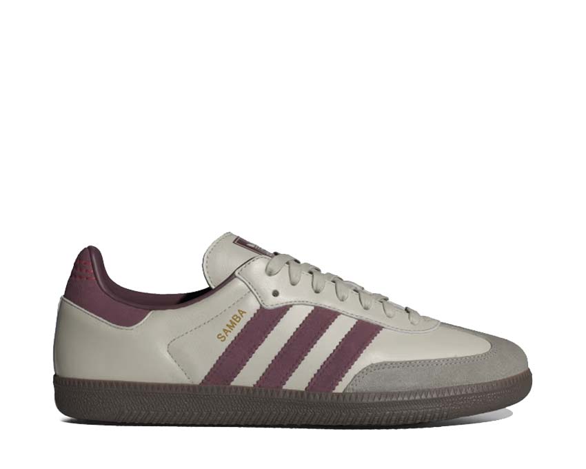 Adidas Samba OG Putty Grey Maroon — Herren Sneaker Leder Gummisohle Vintage