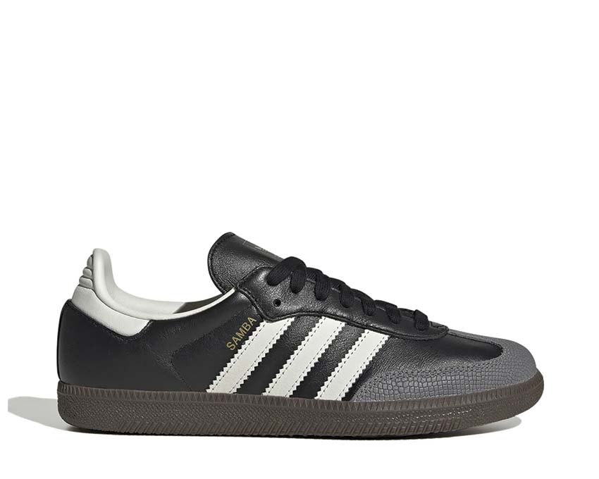 Adidas Samba OG W Black White Gold — sneaker cuir noir semelle gomme