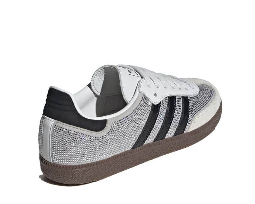 Adidas Samba OG W Crystal White détail — tige cuir blanc T-toe contrasté