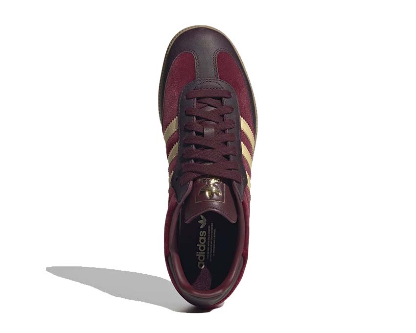Adidas Samba OG W Sharp Red détail — tige cuir lisse rouge