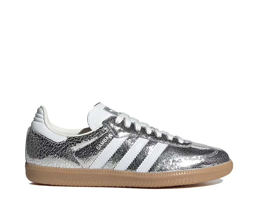 Adidas Samba OG Silver Metallic — sneaker femme effet métallisé brillant