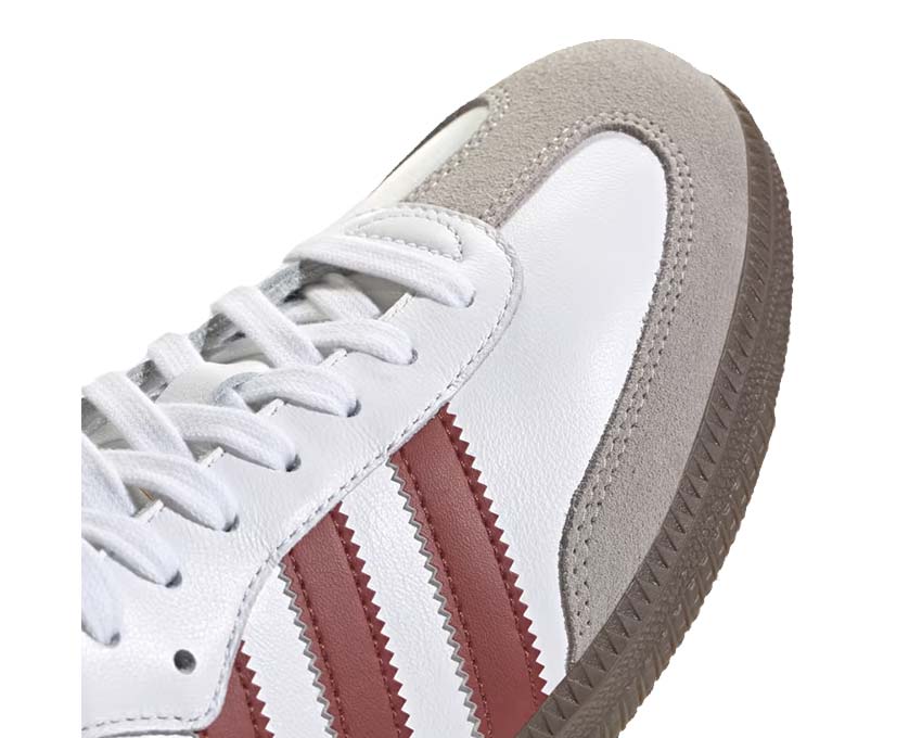 Adidas Samba OG White Preloved Ruby Seitenansicht — weiss-roter Kontrast