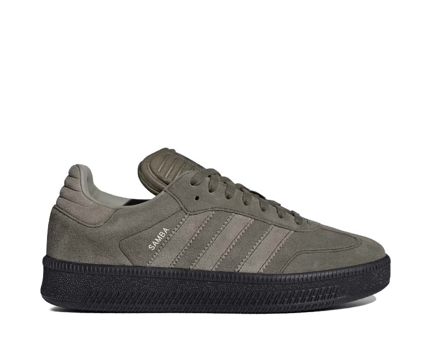 Adidas Samba XLG Olive Strata Silver Pebble — sneaker femme plateforme épaisse cuir