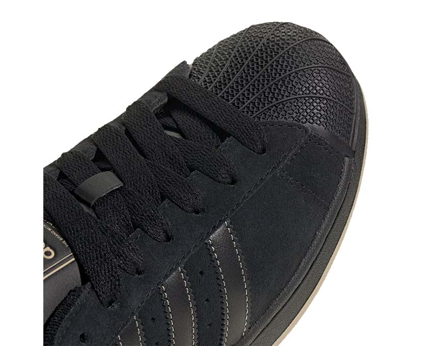 Adidas Superstar II Core Black vue latérale — coquille orteil iconique noir