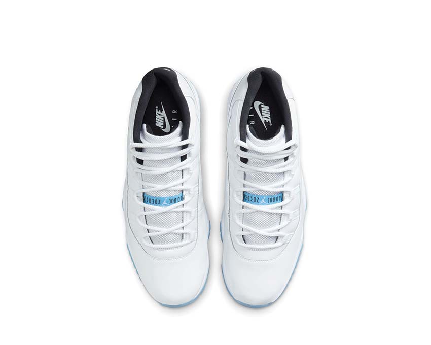 Jordan Air Jordan 11 Retro Legend Blue White Legend Blue Black dettaglio — tomaia pelle verniciata blu