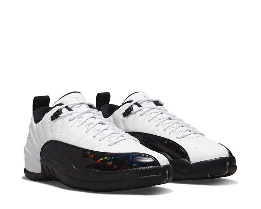Jordan Air Jordan 12 Retro Low White Black Metallic Silver vue latérale — cuir et synthétique