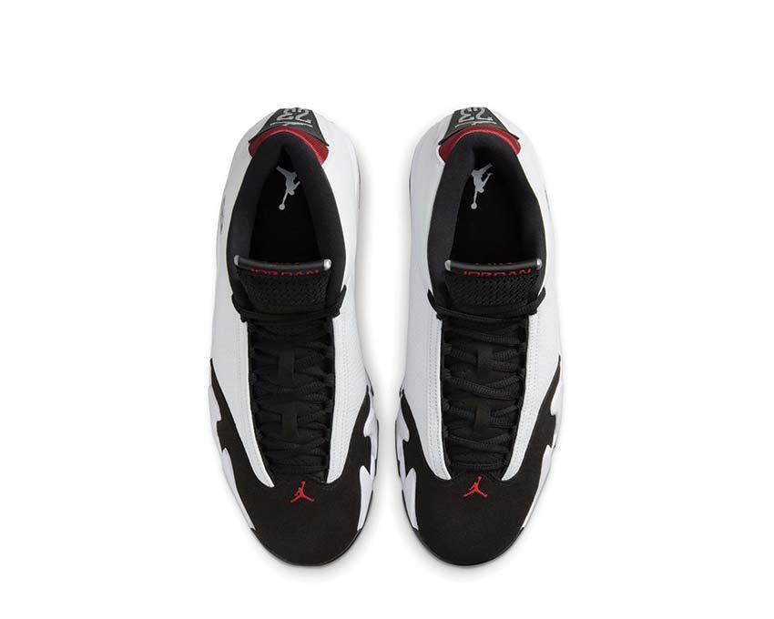 Air Jordan 14 Retro Black Toe White — front view unisex Jordan 14