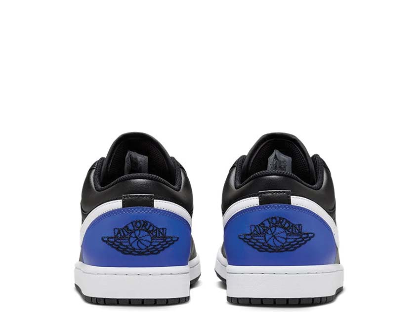 Jordan Air Jordan 1 Low Black White Game Royal suela — caucho vulcanizado