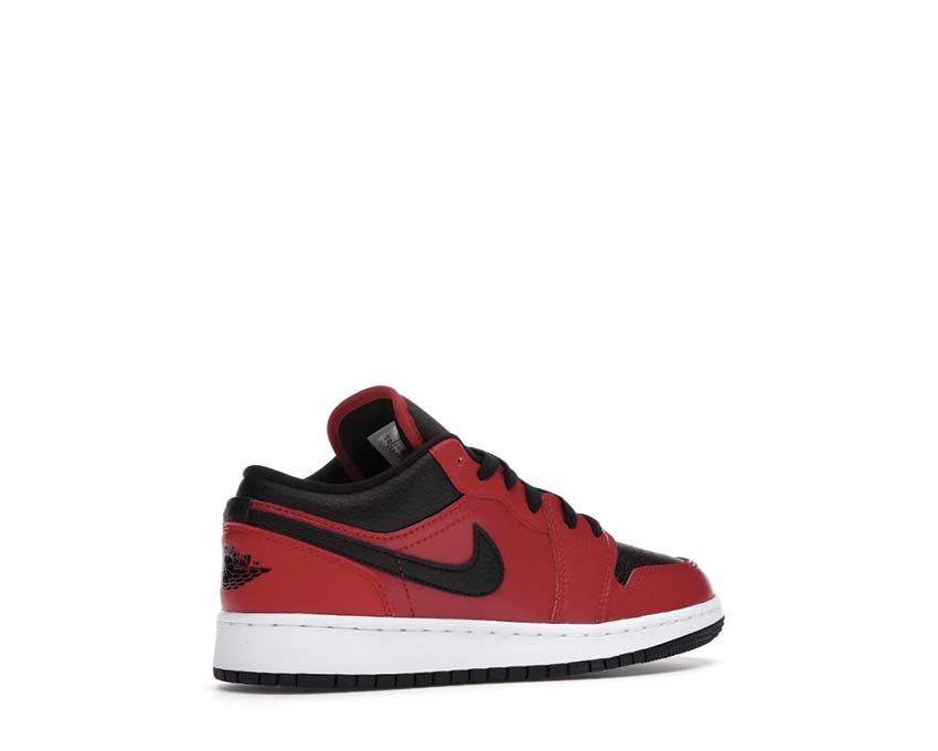 Jordan Air Jordan 1 Low GS Gym Red Black White semelle — caoutchouc