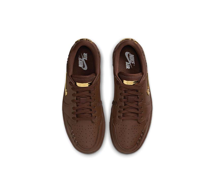 Jordan Air Jordan 1 Low Method Of Make Cacao Gold detail — cacao gold leather upper