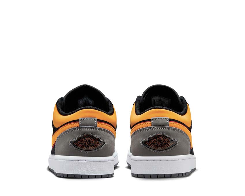Jordan Air Jordan 1 Low SE Black Vivid Orange LT Graphite semelle — caoutchouc vulcanisé
