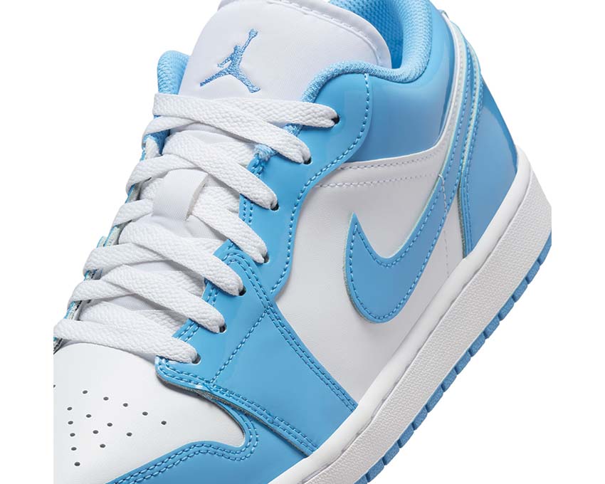 Air Jordan 1 Low SE Legend Blue vista lateral — cuero blanco legend blue SE