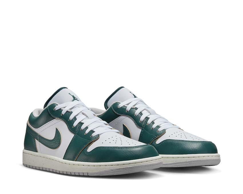 Jordan Air Jordan 1 Low SE Oxidized Green White vue latérale — cuir vert homme