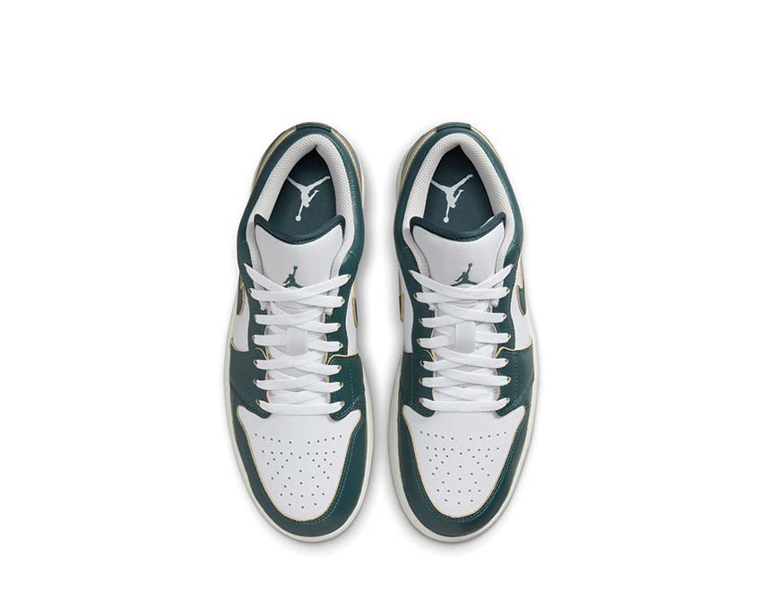 Jordan Air Jordan 1 Low SE Oxidized Green White détail — tige cuir vert oxydé SE