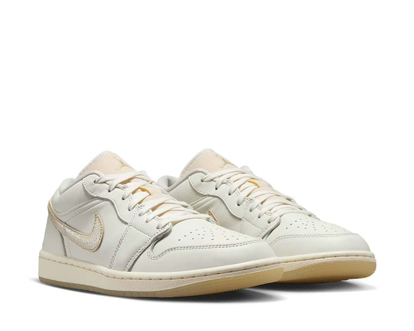 Air Jordan 1 Low SE W Team Gold dessus — cuir blanc doré OG basketball iconic