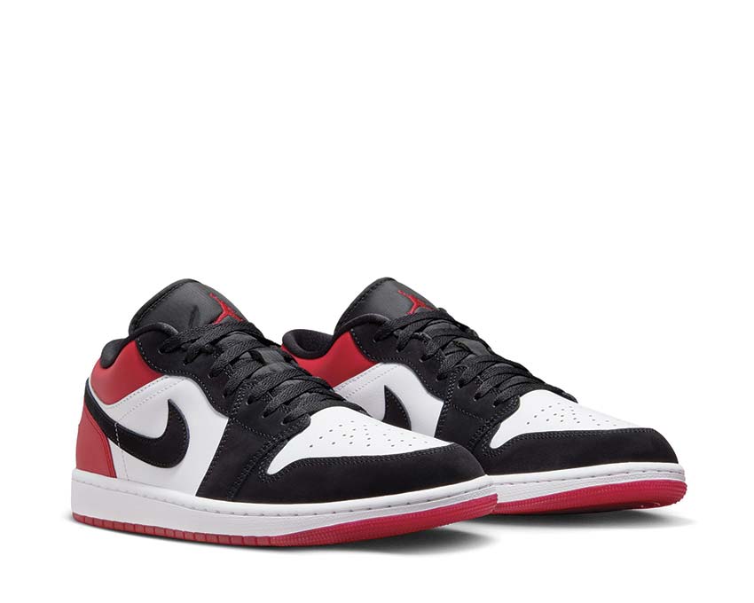 Air Jordan 1 Low SE Blanc Noir Rouge dessus — cuir blanc rouge OG basketball