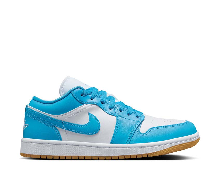 Air Jordan 1 Low Powder Blue White — sneaker femme cuir bleu powder