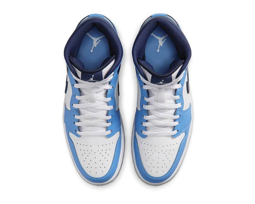 Air Jordan 1 Mid University Blue — vue arrière sneaker homme retro streetwear