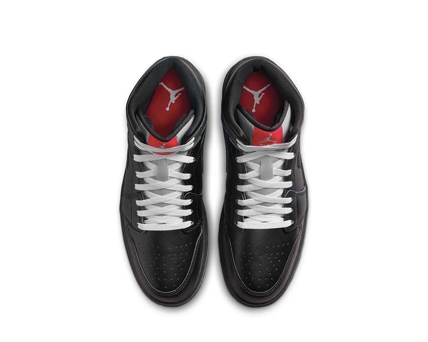 Jordan Air Jordan 1 Mid SE Black Magic detail — black leather upper