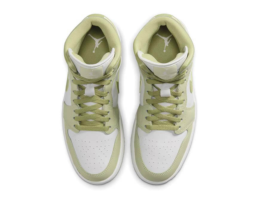 Air Jordan 1 Mid W Olive Aura — semelle Air Jordan femme olive blanc