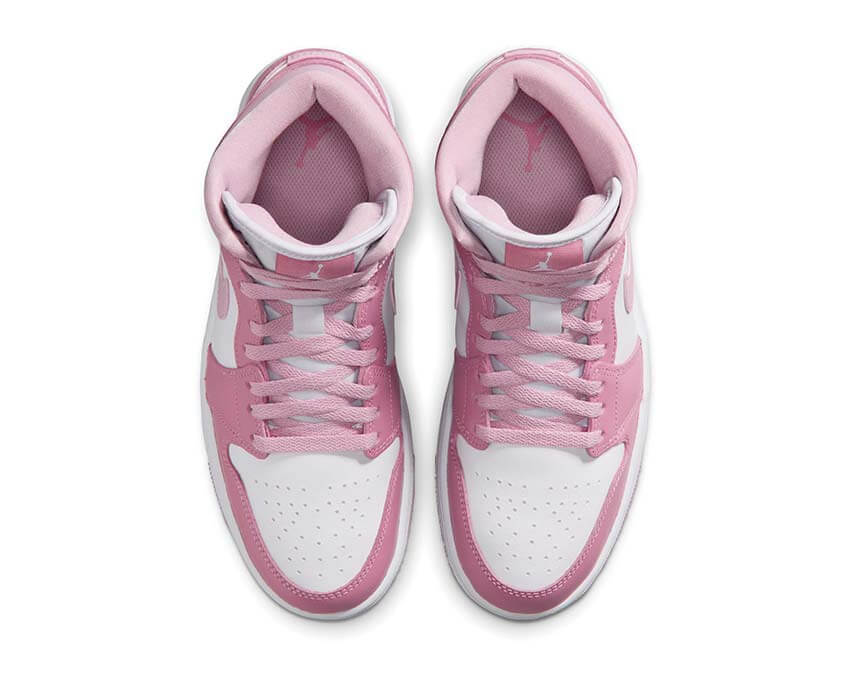 Air Jordan 1 Mid W Elemental Pink — semelle Air Jordan femme rose blanche