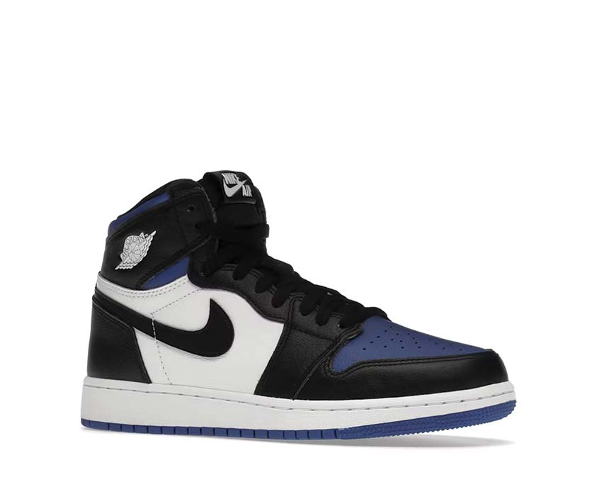 Jordan Air Jordan 1 Retro High OG GS Game Royal Black White Game Royal Seitenansicht — Leder Blau Weiß