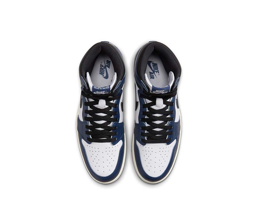 Jordan Air Jordan 1 Retro High OG Midnight Navy détail — tige cuir bleu nuit