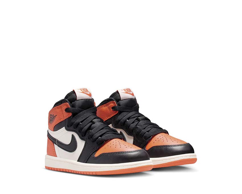 Air Jordan 1 Retro High OG PS Shattered Backboard — dessus chaussure PS noir orange