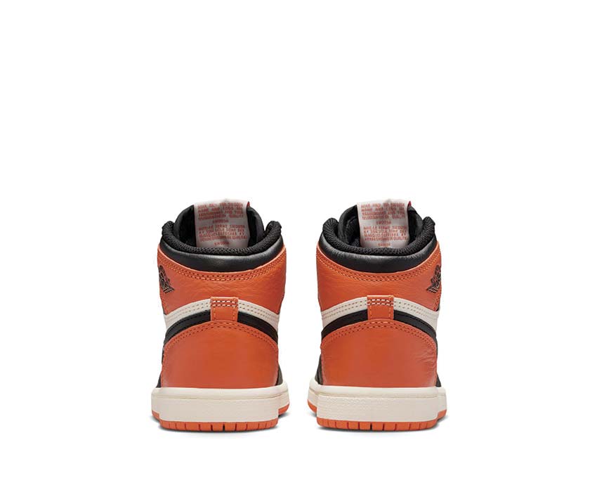 Air Jordan 1 Retro High OG PS Shattered Backboard — talon Wing Logo noir orange préscolaire