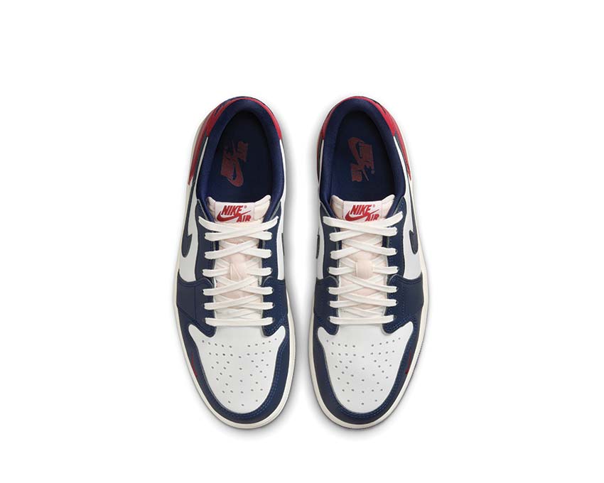 Jordan Air Jordan 1 Low OG Howard University White Red Navy détail — tige cuir