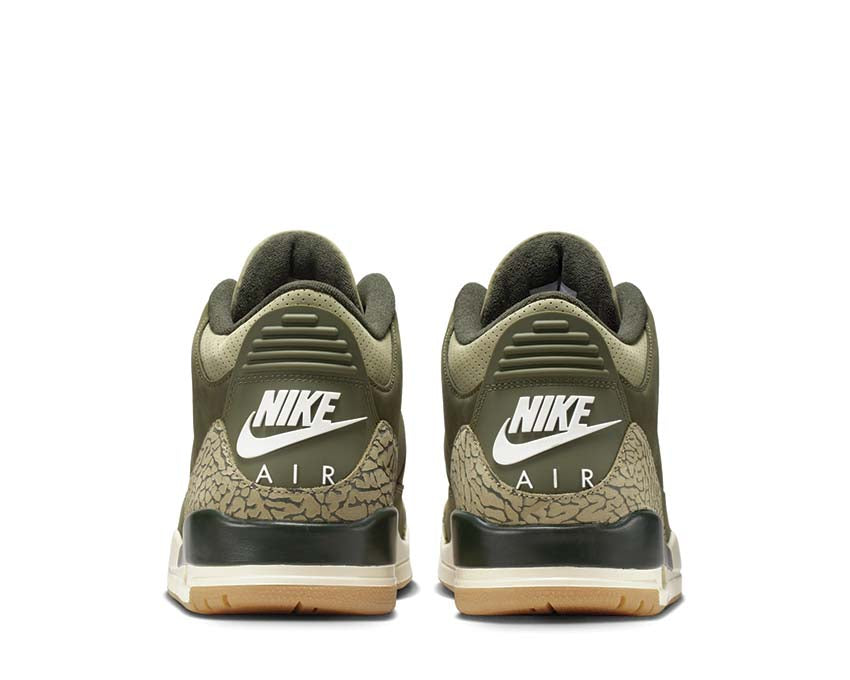 Air Jordan 3 Retro Family Affair détail — mesh et suède beige marron