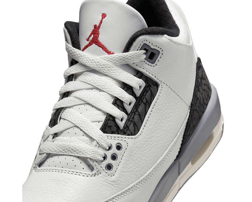 Air Jordan 3 Retro GS Cement Grey vue latérale — cuir cement grey enfant