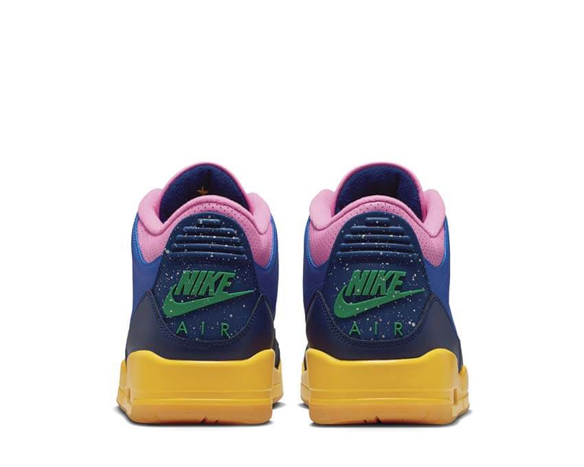 Air Jordan 3 Retro OG Brazil détail — mesh et elephant print bleu OG Jordan 3