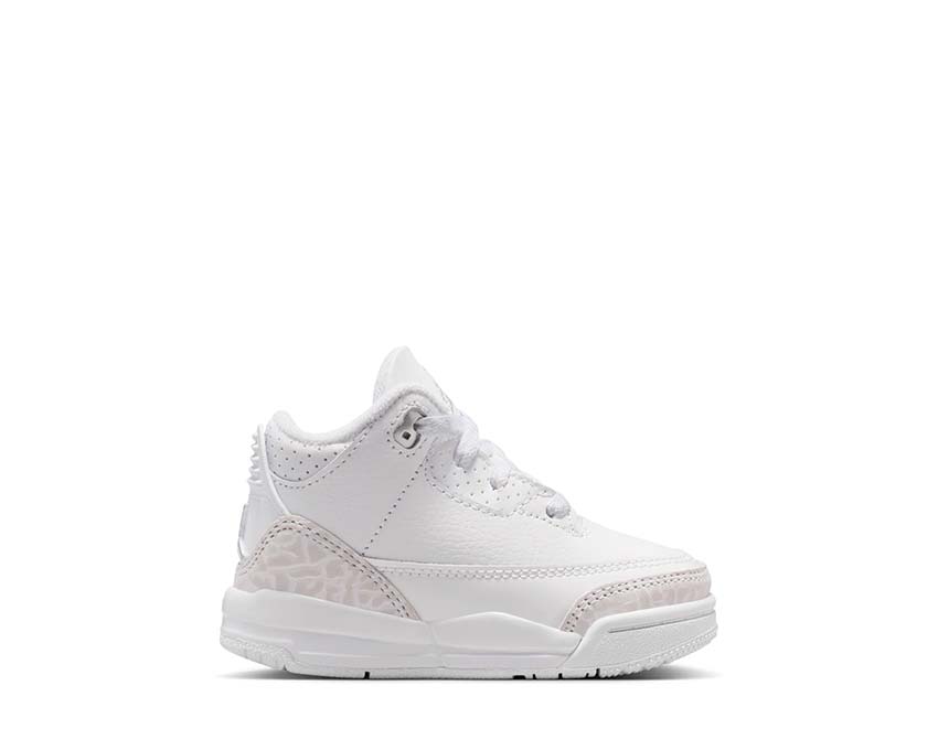 Air Jordan 3 Retro TD Pure Money — sneakers bébé blanc argent métallique premium