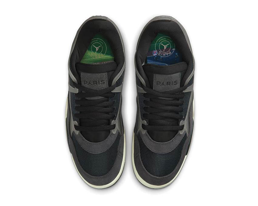 Air Jordan 4 RM PSG Off Noir — vue trois quarts noir PSG Jordan 4