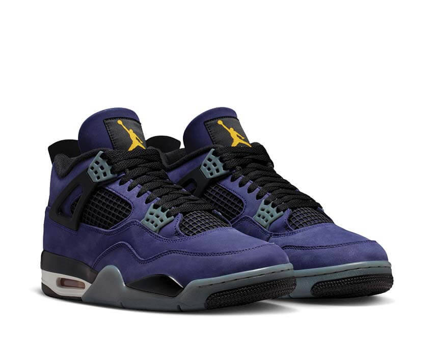 Air Jordan 4 Retro Lakers semelle — semelle Air visible violet Jordan 4