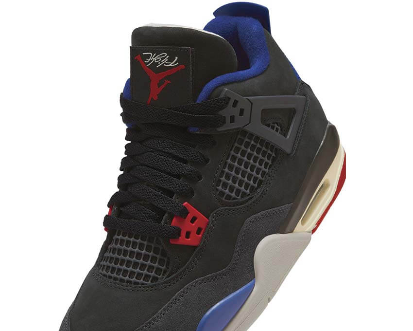 Air Jordan 4 Retro GS Rare Air vue latérale — tige mesh multicolore GS