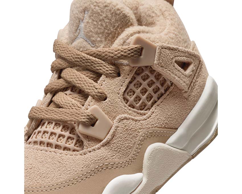 Air Jordan 4 Retro TD Cozy Beige vue latérale — tige mesh tout-petit Jordan 4